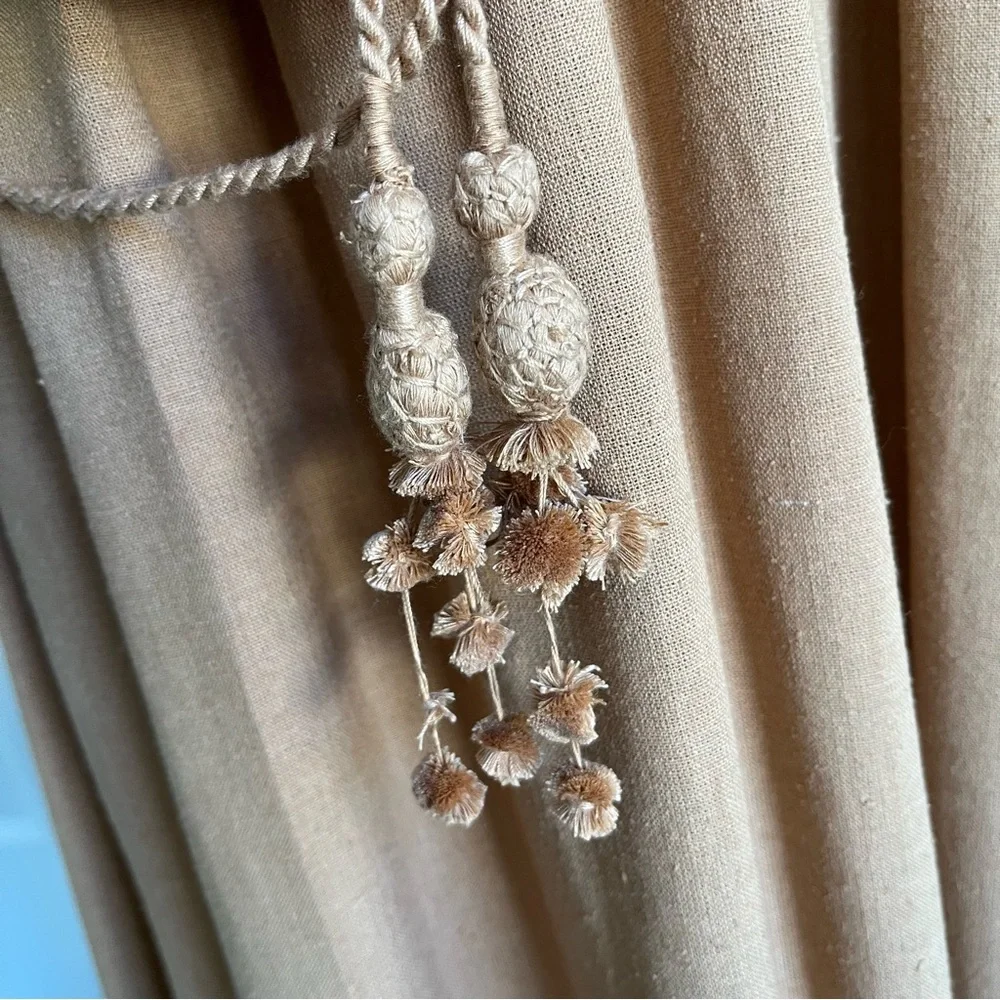 Ulla Johnson Kalea 100% Raw Silk Knit Long Sleeve Midi Dress Brown Beige Tan 4 S - Picture 10 of 11